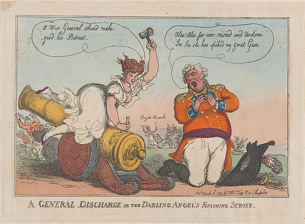 Thomas Rowlandson, A General Discharge or the Darling Angel's Finising Stroke