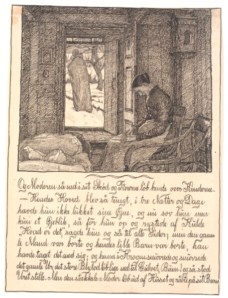 Fritz Syberg, Og moderen så ned i sit skød, og Tårerne løb hende over Kinderne...