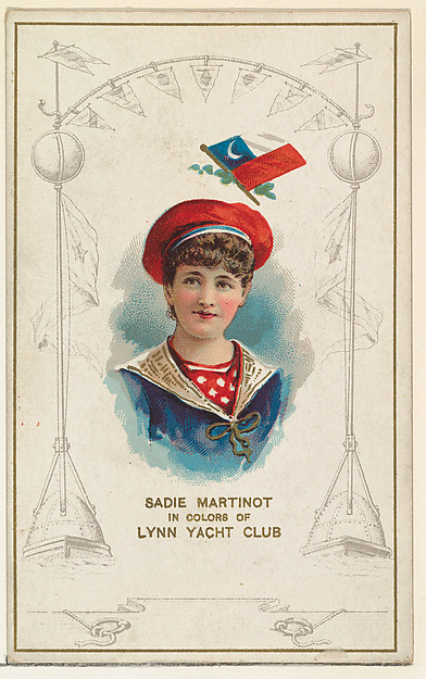 W. Duke, Sons & Co., Sadie Martinot in Colors of Lynn Yacht Club, from the Yacht Colors of the World series (N140) issued by Duke Sons & Co. to promote Honest Long Cut Tobacco