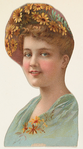 W. Duke, Sons & Co., Actress wearing hat decorated with daisies, from Stars of the Stage, Fourth Series (N132) issued by Duke Sons & Co. to promote Honest Long Cut Tobacco