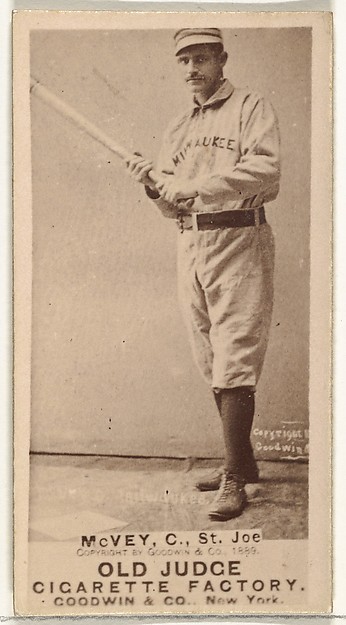 Goodwin & Company, George W. McVey, Catcher, St. Joseph Clay Eaters, from the Old Judge series (N172) for Old Judge Cigarettes