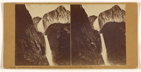 Unknown, Yosemite Falls, 2634 feet high, Lost Arrow Mountain on the right, Yosemite Valley, Cal.