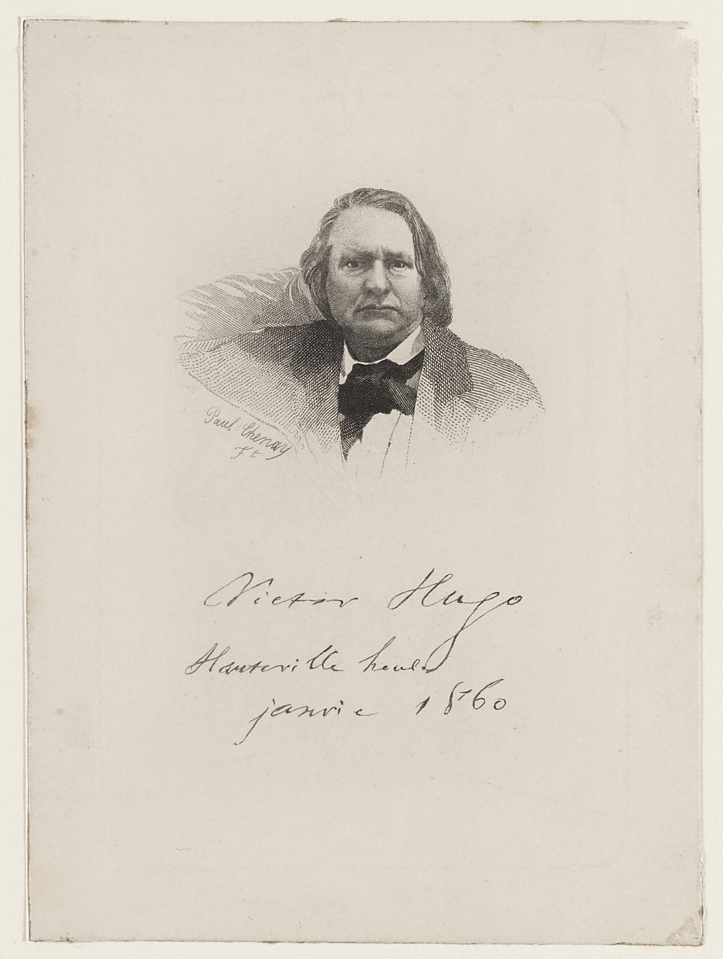 Paul Chenay, Victor Hugo, Hauteville House, janvier 1860