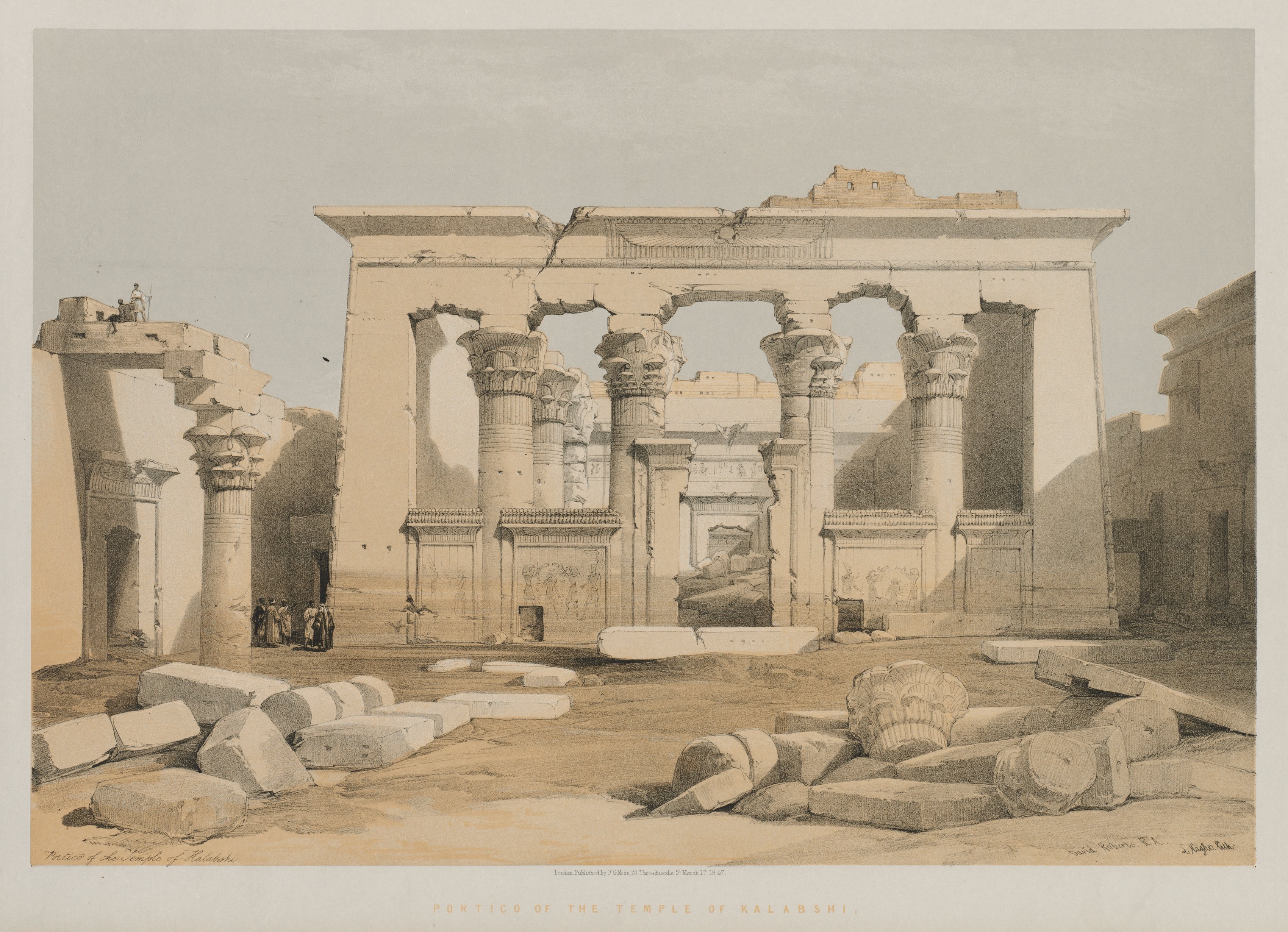 Louis Haghe, Egypt and Nubia, Volume I: Portico of the Temple of Kalabshe