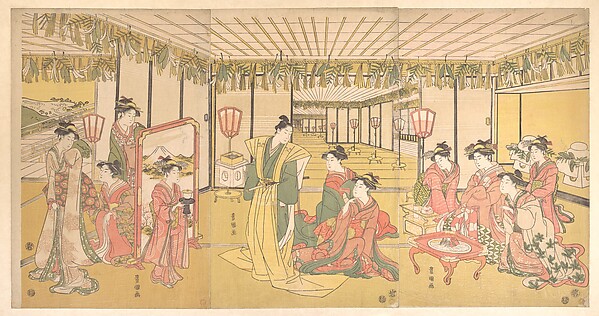 Utagawa Toyokuni I, New Year's Celebration in a Large Mansion
