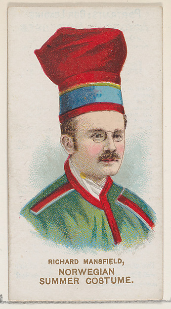 W. Duke, Sons & Co., Richard Mansfield in Norwegian Summer Costume, from the set Actors and Actresses, First Series (N70) for Duke brand cigarettes