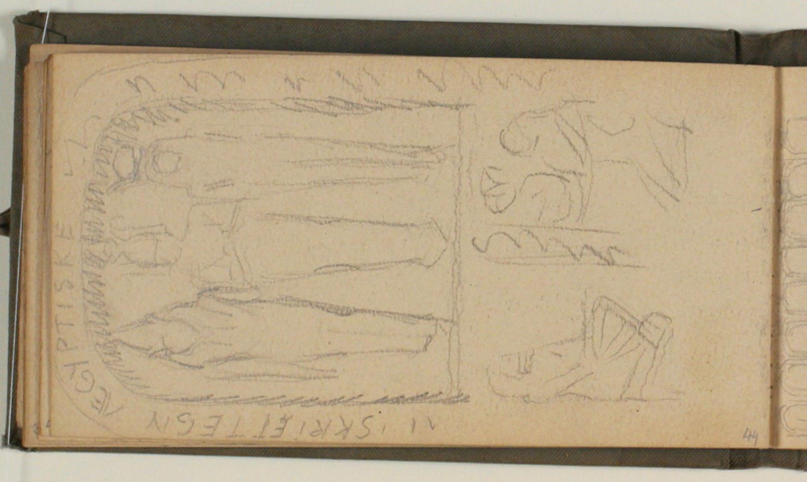 Niels Larsen Stevns, Studier af ægyptiske figurer og sarkofag. Notat