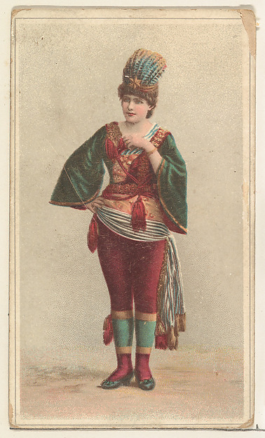 W. Duke, Sons & Co., Actress wearing feathered headpiece, from Stars of the Stage, Second Series (N130) issued by Duke Sons & Co. to promote Honest Long Cut Tobacco