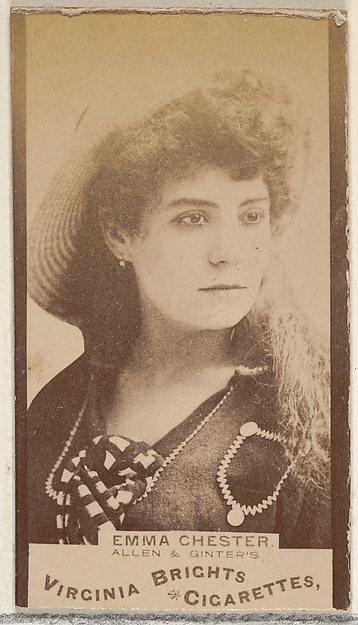 Allen & Ginter, Emma Chester, from the Actors and Actresses series (N45, Type 3) for Virginia Brights Cigarettes