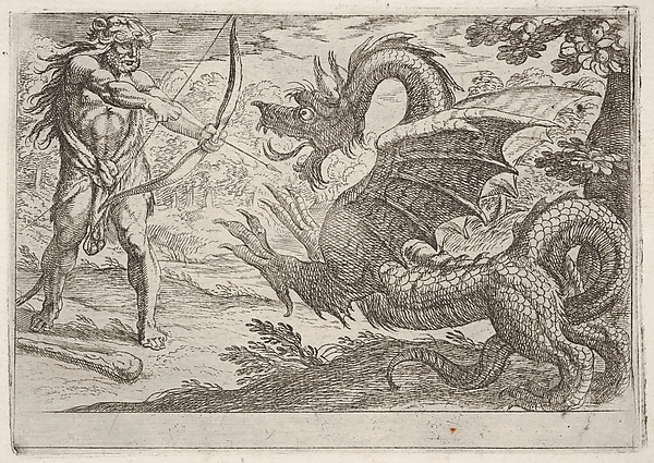 Antonio Tempesta, Hercules and the Serpent Ladon, from "The Labors of Hercules"