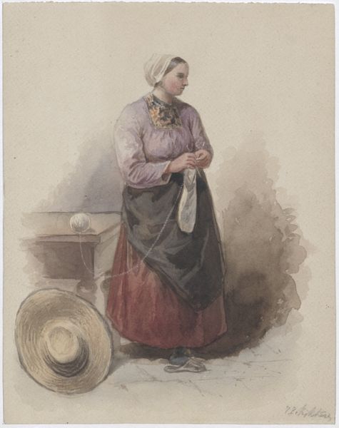 Kikkert, Jan Elias, (1843-1925), (artist), Woman knitting