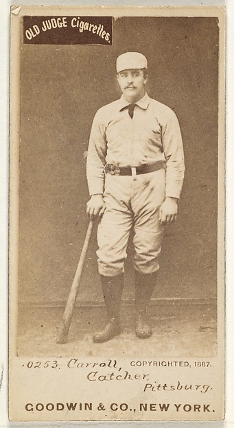 Goodwin & Company, Frederick Herbert "Fred" Carroll, Catcher, Pittsburgh, from the Old Judge series (N172) for Old Judge Cigarettes