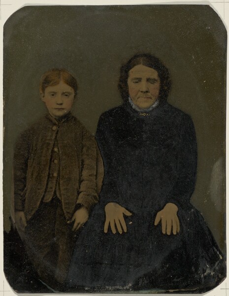 Unknown, [Portrait of old woman and boy]