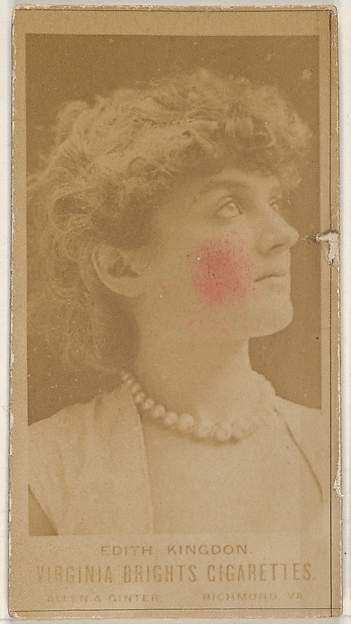 Allen & Ginter, Edith Kingdon, from the Actors and Actresses series (N45, Type 1) for Virginia Brights Cigarettes