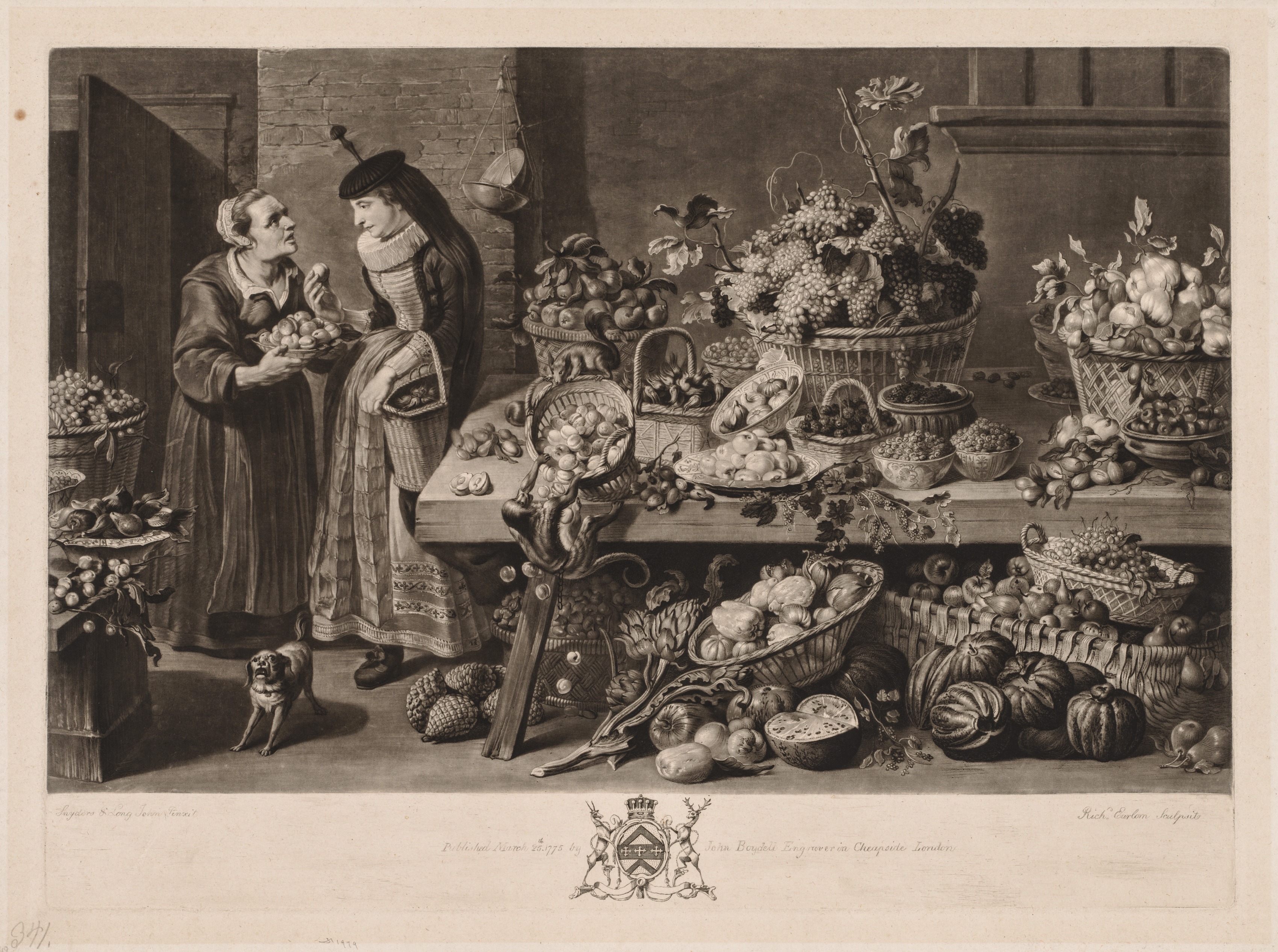 Richard Earlom, The Four Markets:  The Fruit Market