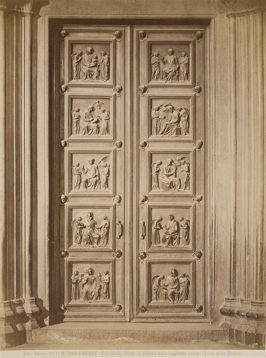 Fratelli Alinari, Luca della Robbia, Bronzetür der Neuen Sakristei, Kathedrale Santa Maria del Fiore, Florenz